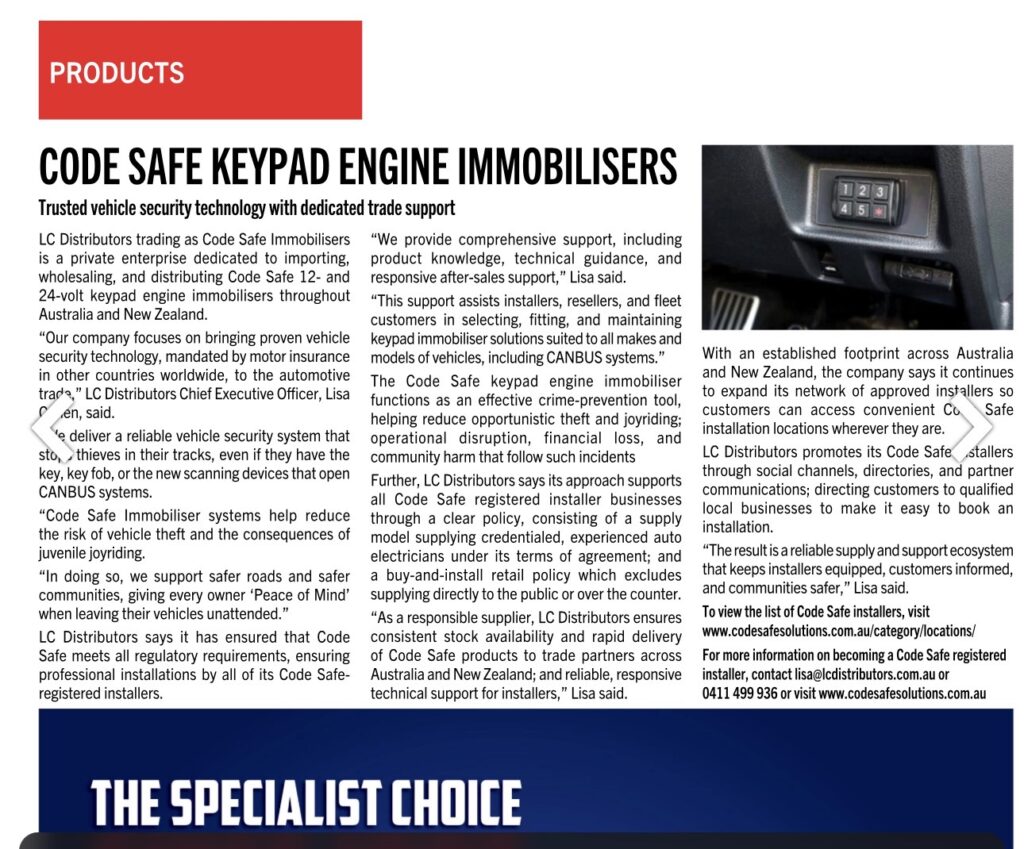Stop Car Thieves: Why a CODE SAFE Keypad Immobiliser is Your Best ...